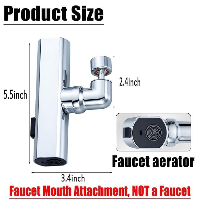 3 in 1 360๏ฟฝ Waterfall Kitchen Faucet, Touch Faucet, Extender for Kitchen Sink